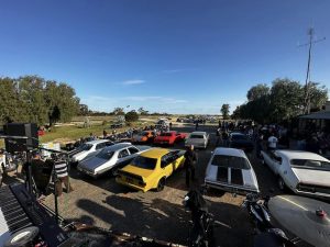 Big Crowd turning up for the Pud Forster Memorial Poker Run at the Homebush Hotel